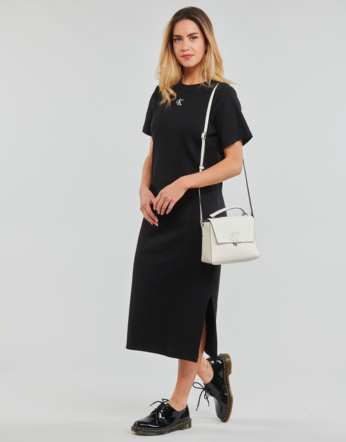 Calvin Klein Jeans - CK RIB LONG T-SHIRT DRESS - Noir