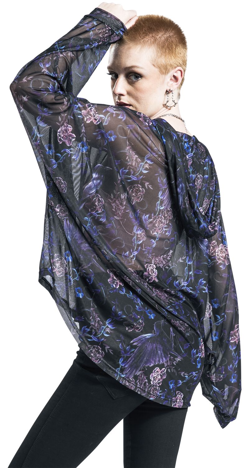 Purple Night Crows Mesh Bat Hoodie | Jawbreaker Sweat-shirt zippé à capuche