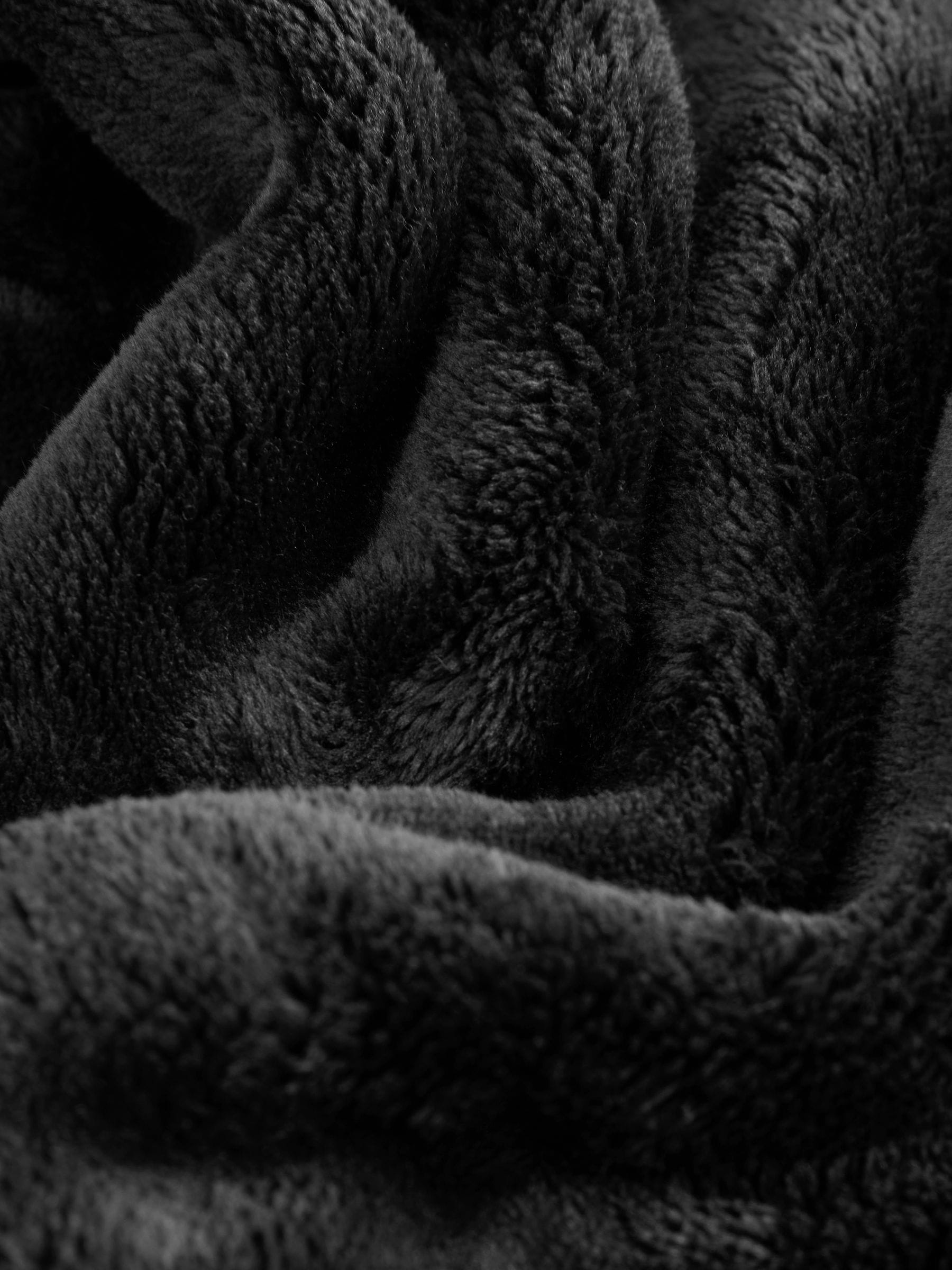Zwart - Ochtendjas van fleece