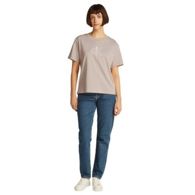 Tee-shirt à manches courtes femme Embroidered Monologo CALVIN KLEIN