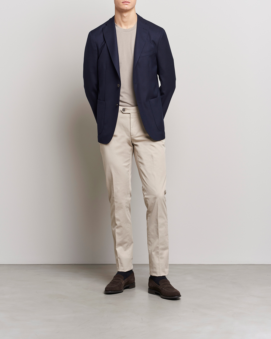 Boglioli K Jacket Wool Hopsack Classic Blazer Navy
