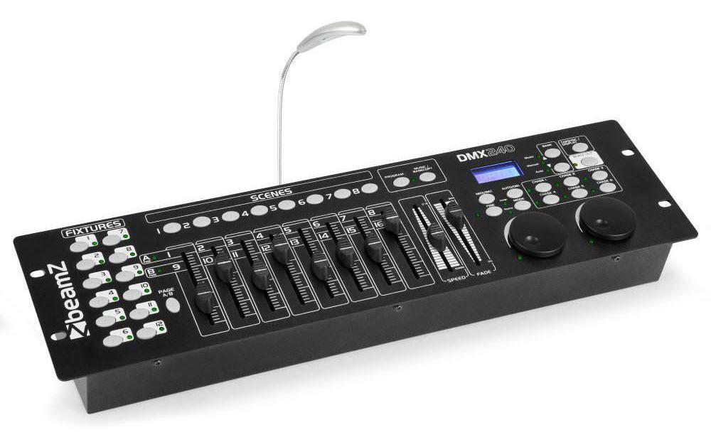 Lichtsteuerung DMX-240<br>192-Kanal-DMX-Lichtcontroller mit Jogwheels für die einfache Verwendung von Schwenken und Neigen