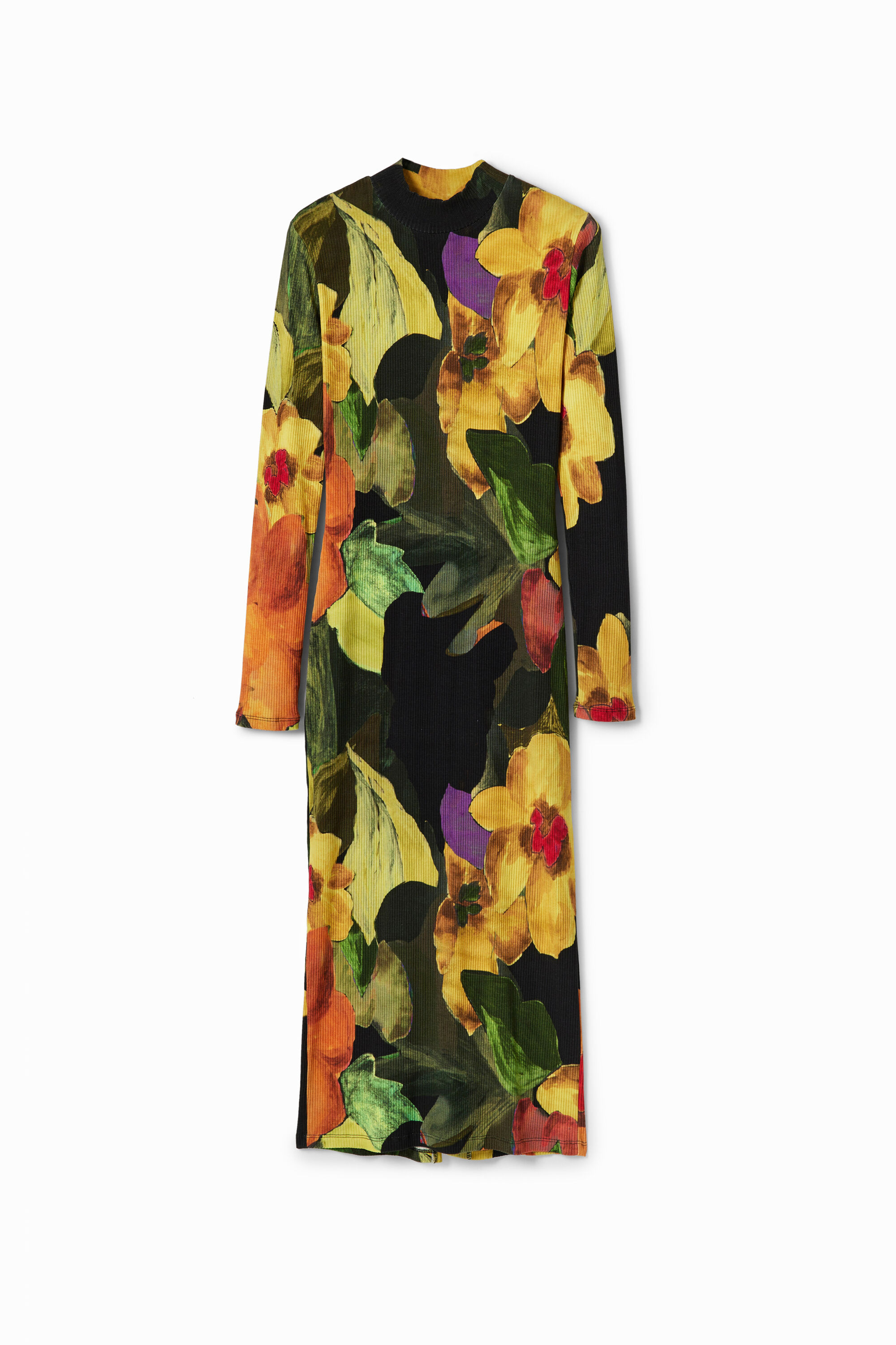 vestido midi floral justo