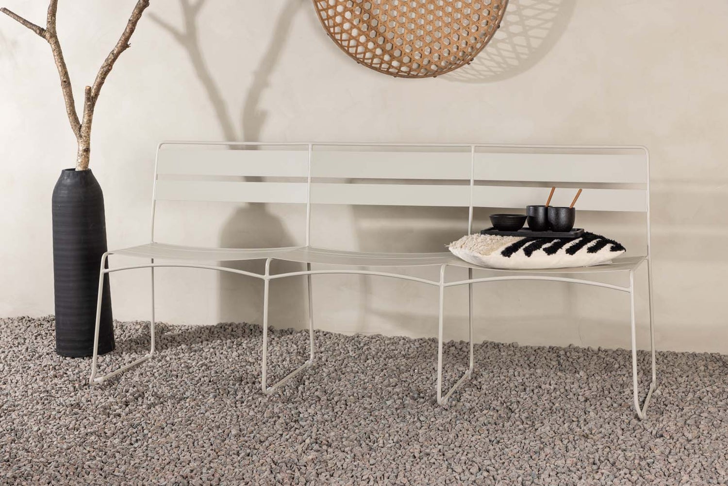 Lina tuinbank 2 pers. beige. 180X55X78cm