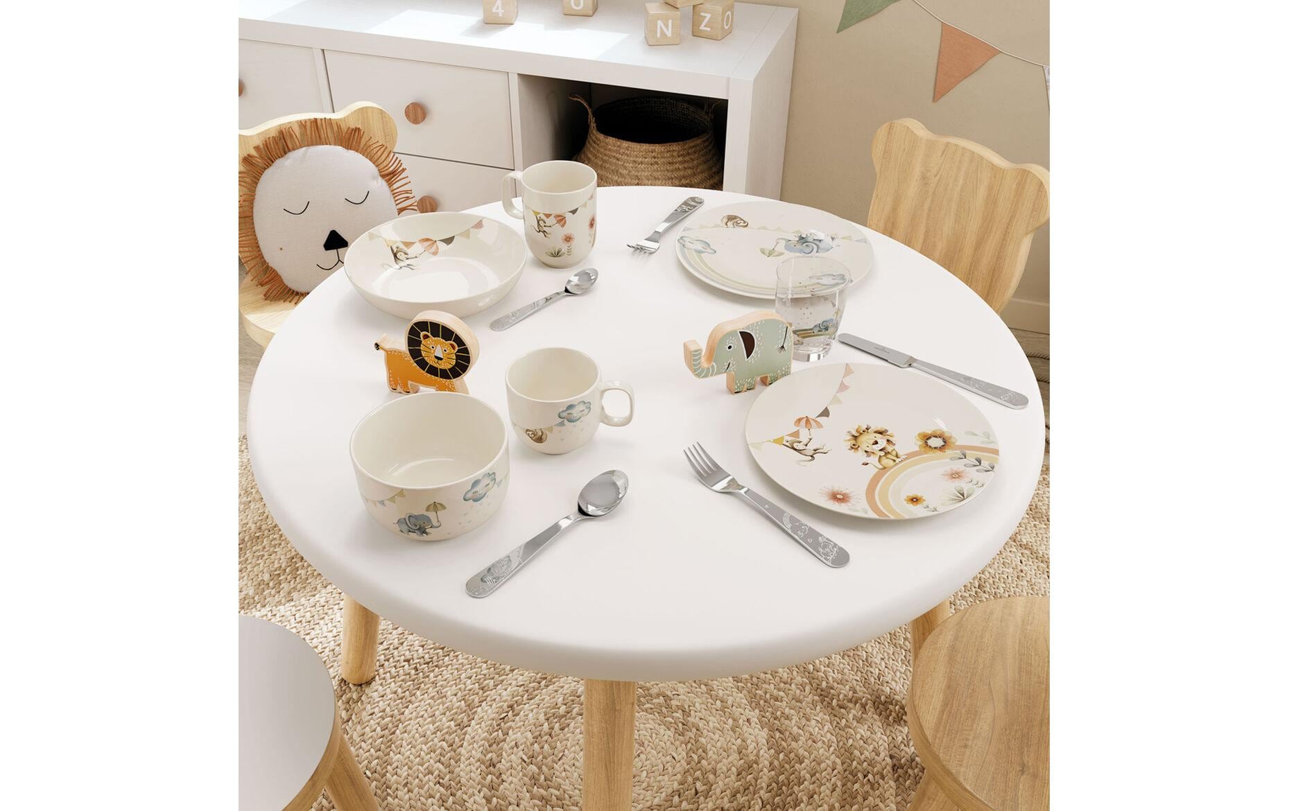 Kinderbesteckset Roar Lion 4-teilig, SilberBesteckset für Kinder