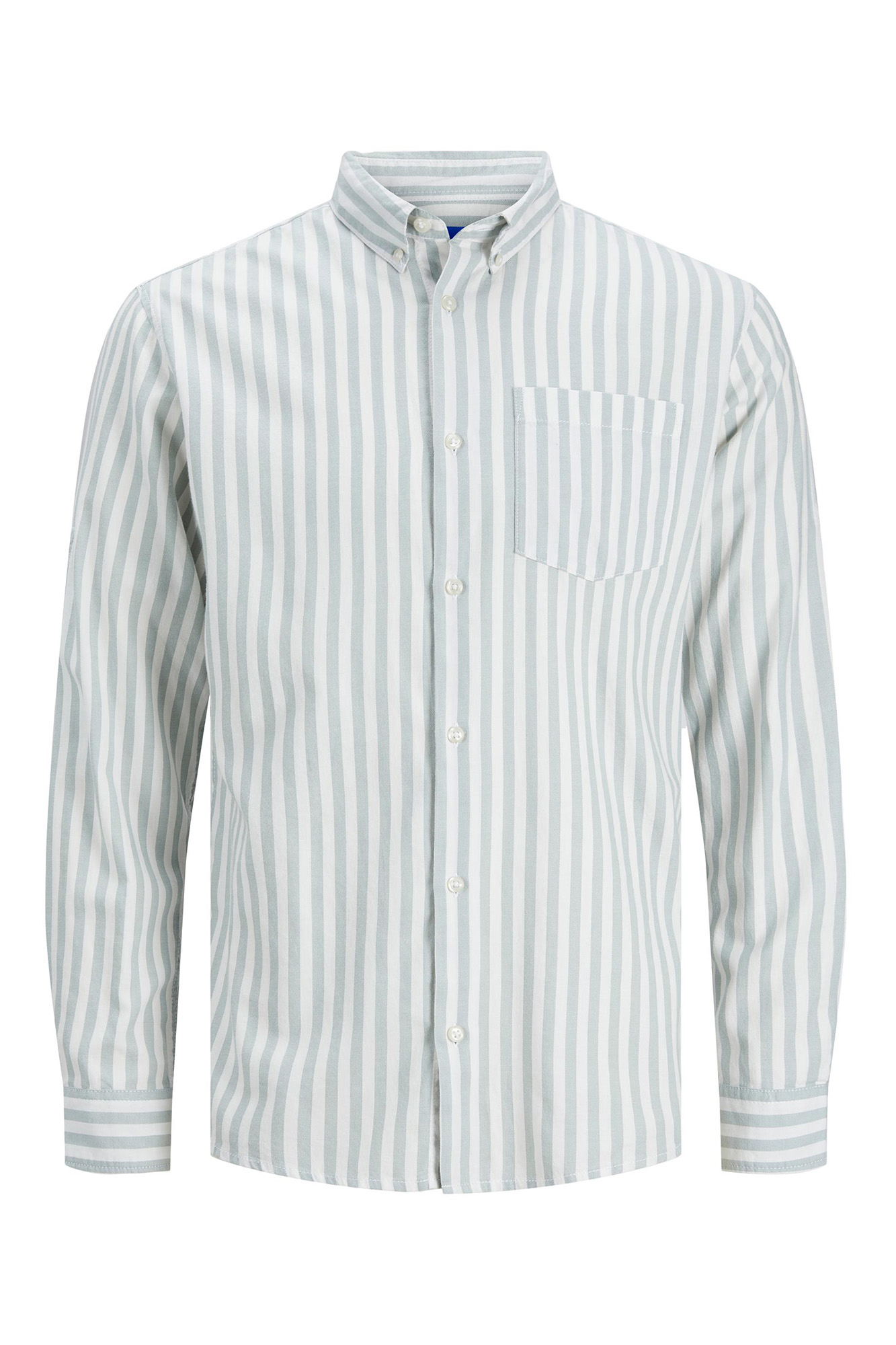 Camisa de sarja listrada de corte justo