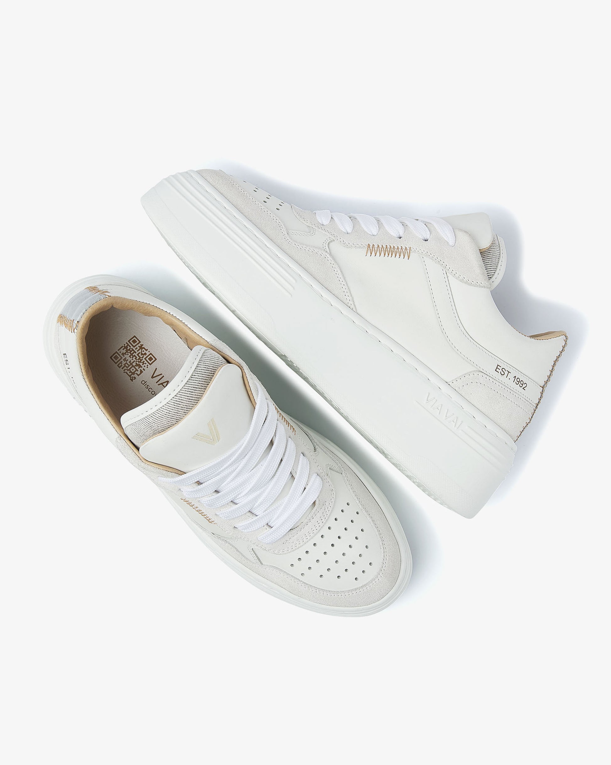 VIA VAI witte dames sneakers Isa Cecile