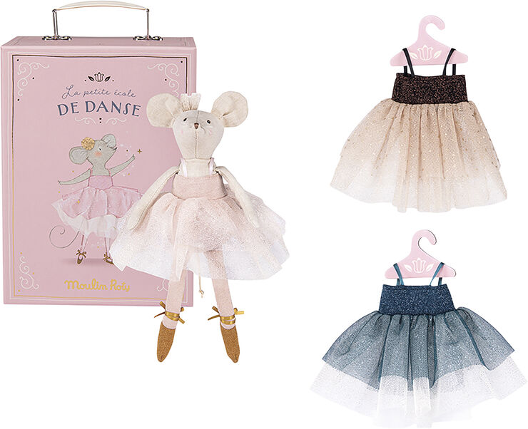 Moulin Roty Moulin Roty - Ballerina mus i kuffert 26 cm - Suzies gardero