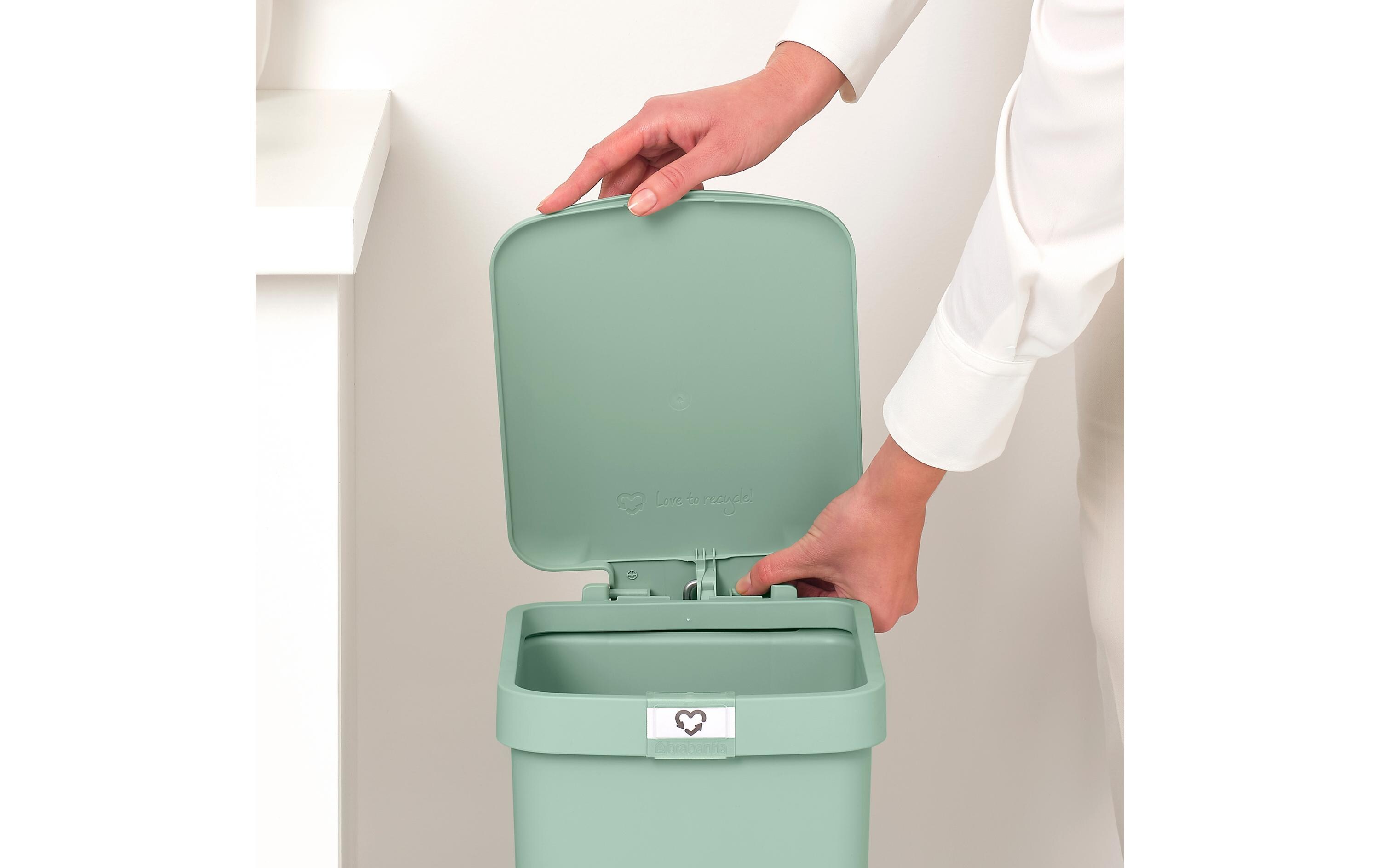 Recyclingbehälter StepUp 16 l, GrünTreteimer für Recycling Materialien