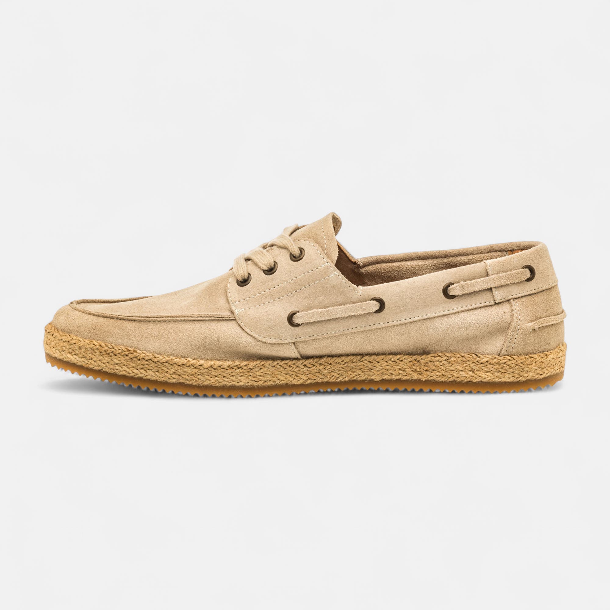 Chaussures bateau Homme en cuir ecru