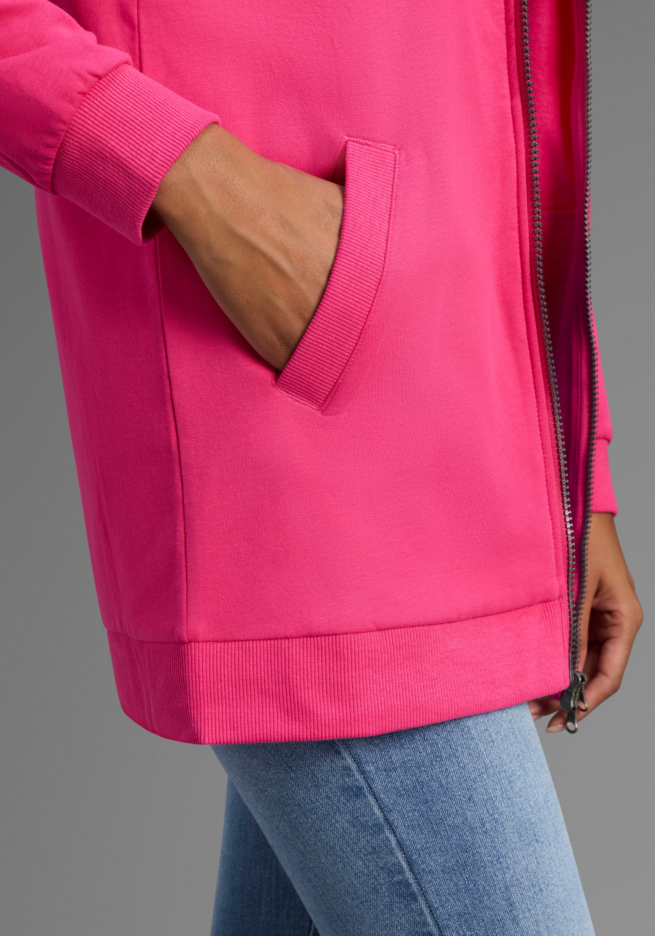 Flashlights Sweatjacke , in langer Form mit Zipper