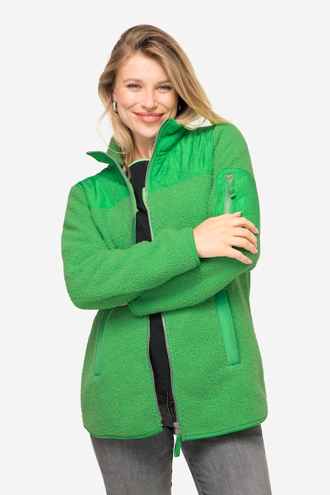Teddyjacke, Stepp-Einsätze, Stehkragen, Zipper, OEKO-TEX
