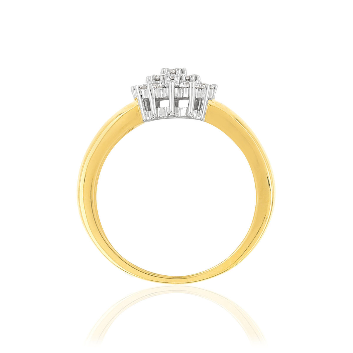 Bague or 750 2 tons diamants synthétiques 0,41 carat