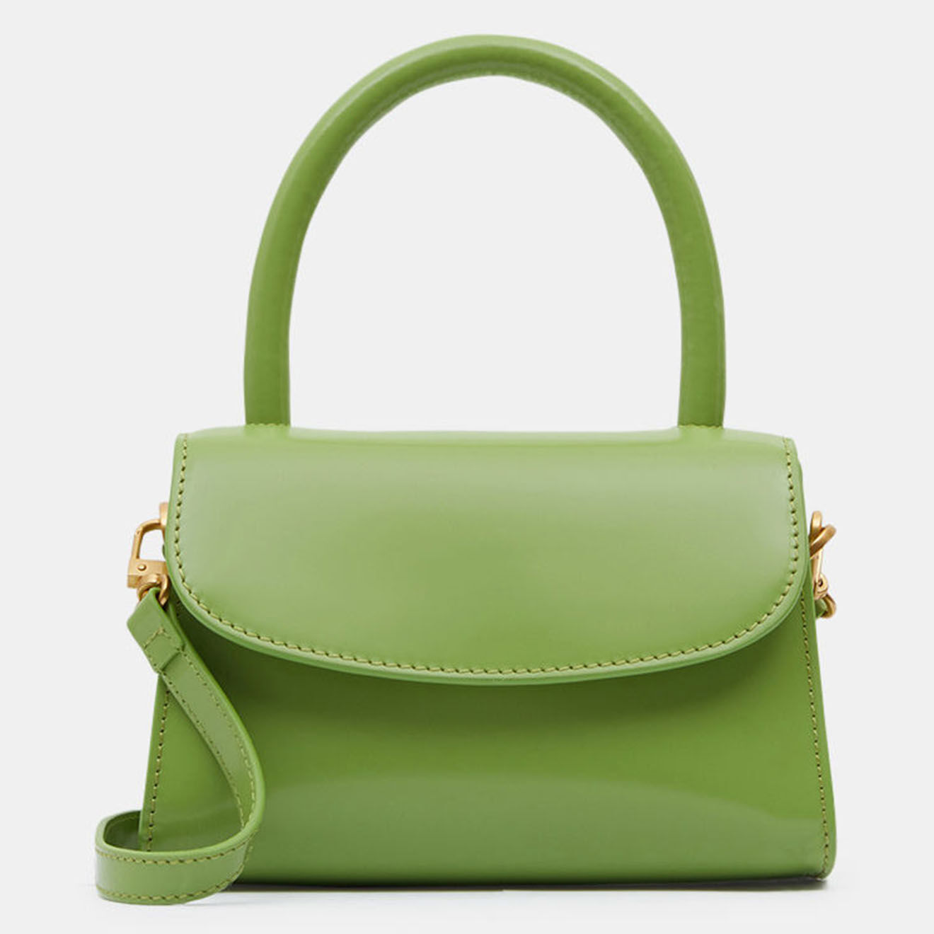 By Far Sac à main mini en Cuir Semi Patent Leavert vert - 11x17x7 cm