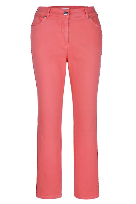 Hose, Slim Fit, seitliches Spitzenband, 5-Pocket