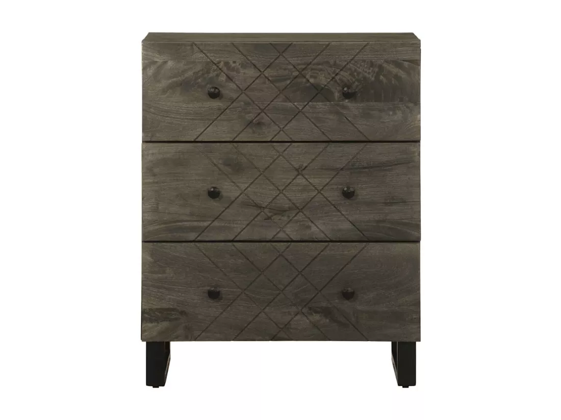Buffet noir 60x33x75 cm bois massif de manguier