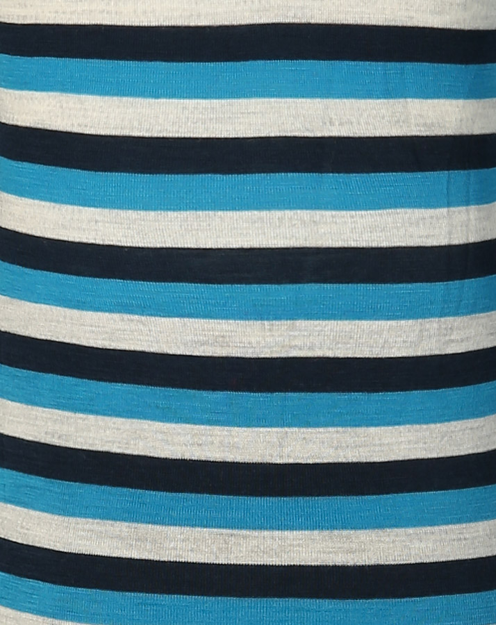 Unterwäsche-Set STRIBET lang mit Wolle 2-teilig in blau/grau
