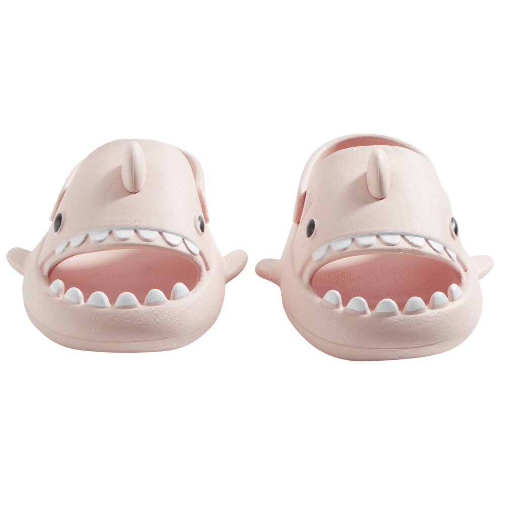 Chaussons requin enfant caoutchouc gris et rose 26/27