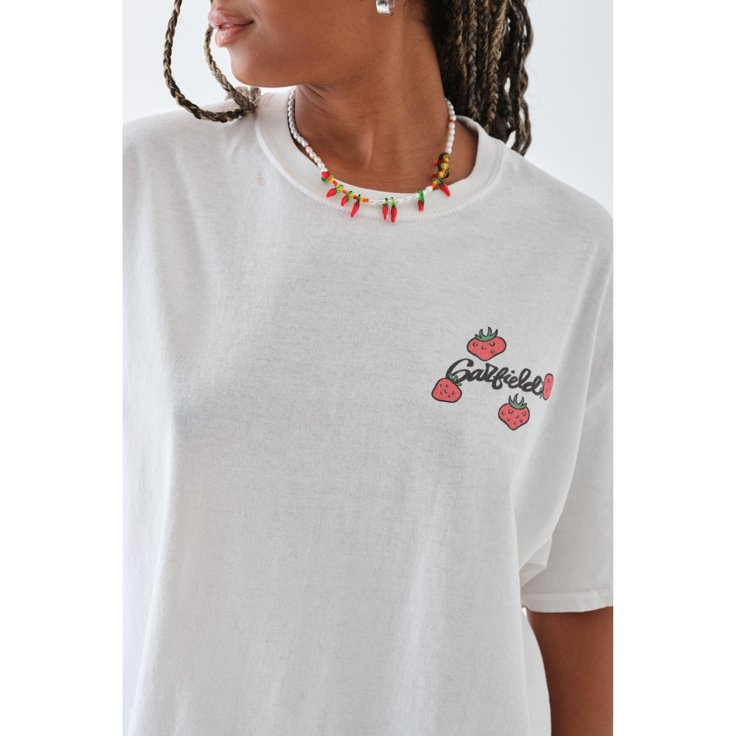 Daisy Street Garfield Strawberry Oversized T Shirt