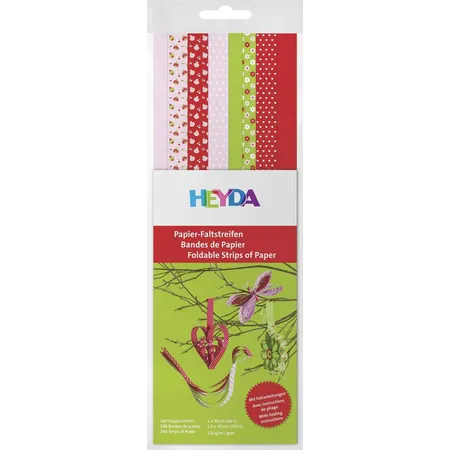 Heyda Faltstreifen-Set Spring 1 x 30 cm, 1,5 x 30 cm rot/rosa/grün