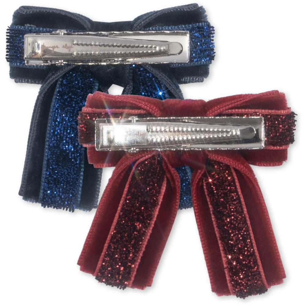 Køb Konges Sløjd Red/Navy 4 Pak Velvet Sløjfe Hårspænde