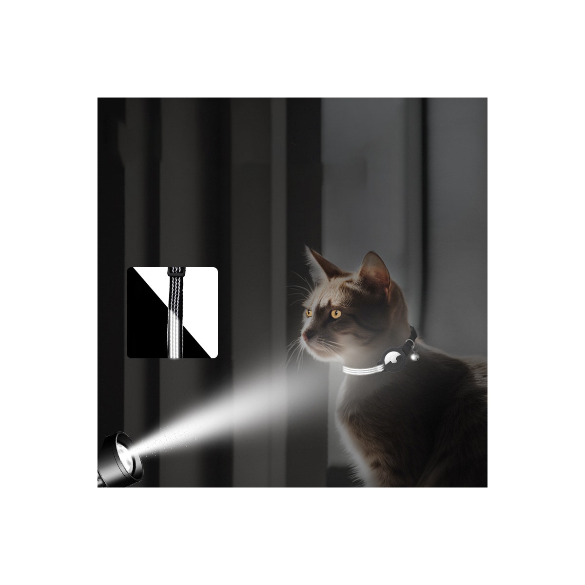 Reflekterende kattehalsbånd med holder for Airtag S