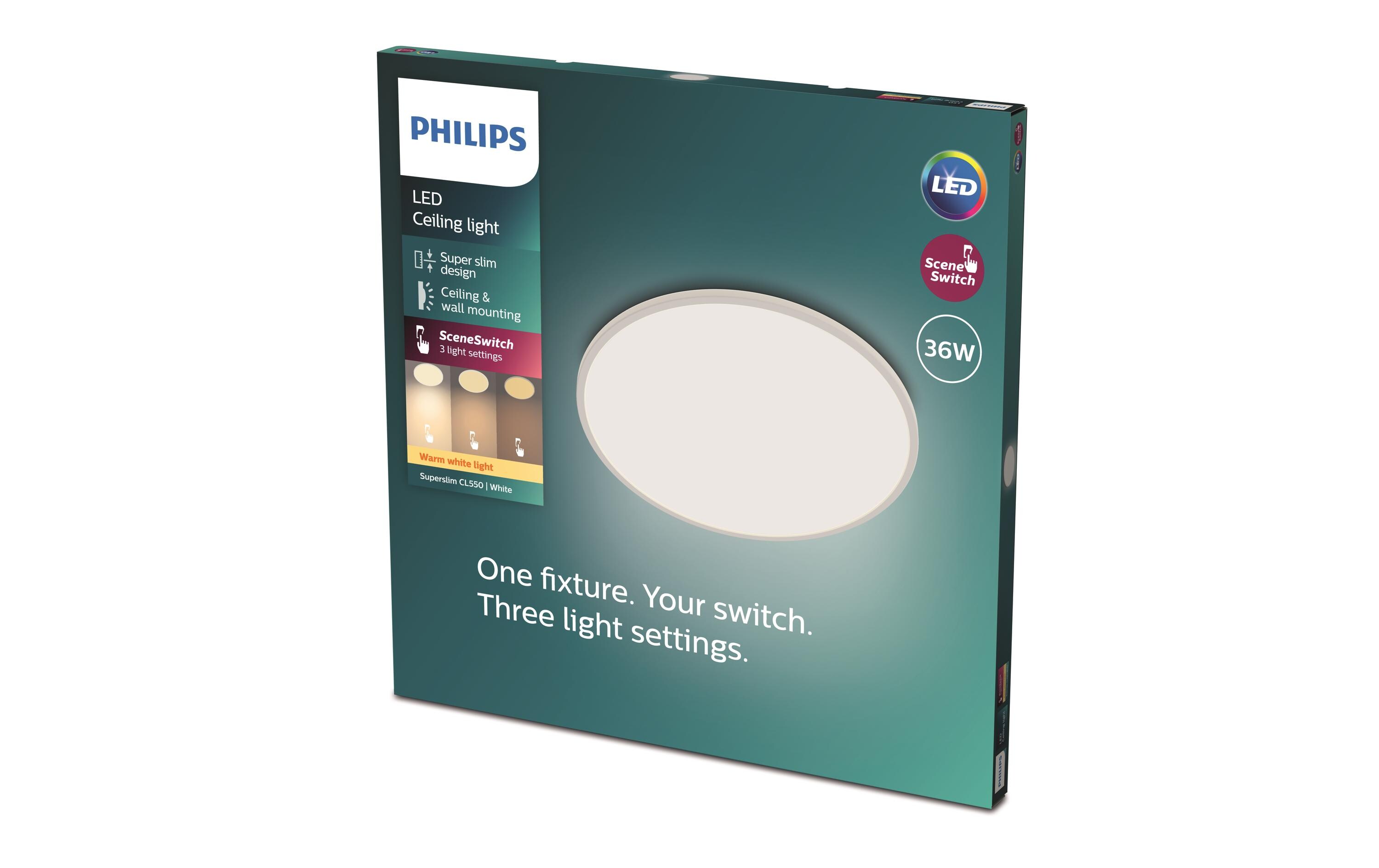 Deckenleuchte LED SceneSwitch CL550 3600 lm 2700K, Weiss3-in-1 LED Leuchte zur Deckenmontage