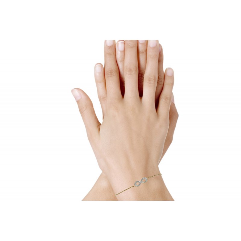 Bracelet Plaqué Or Infini et Strass Cristal