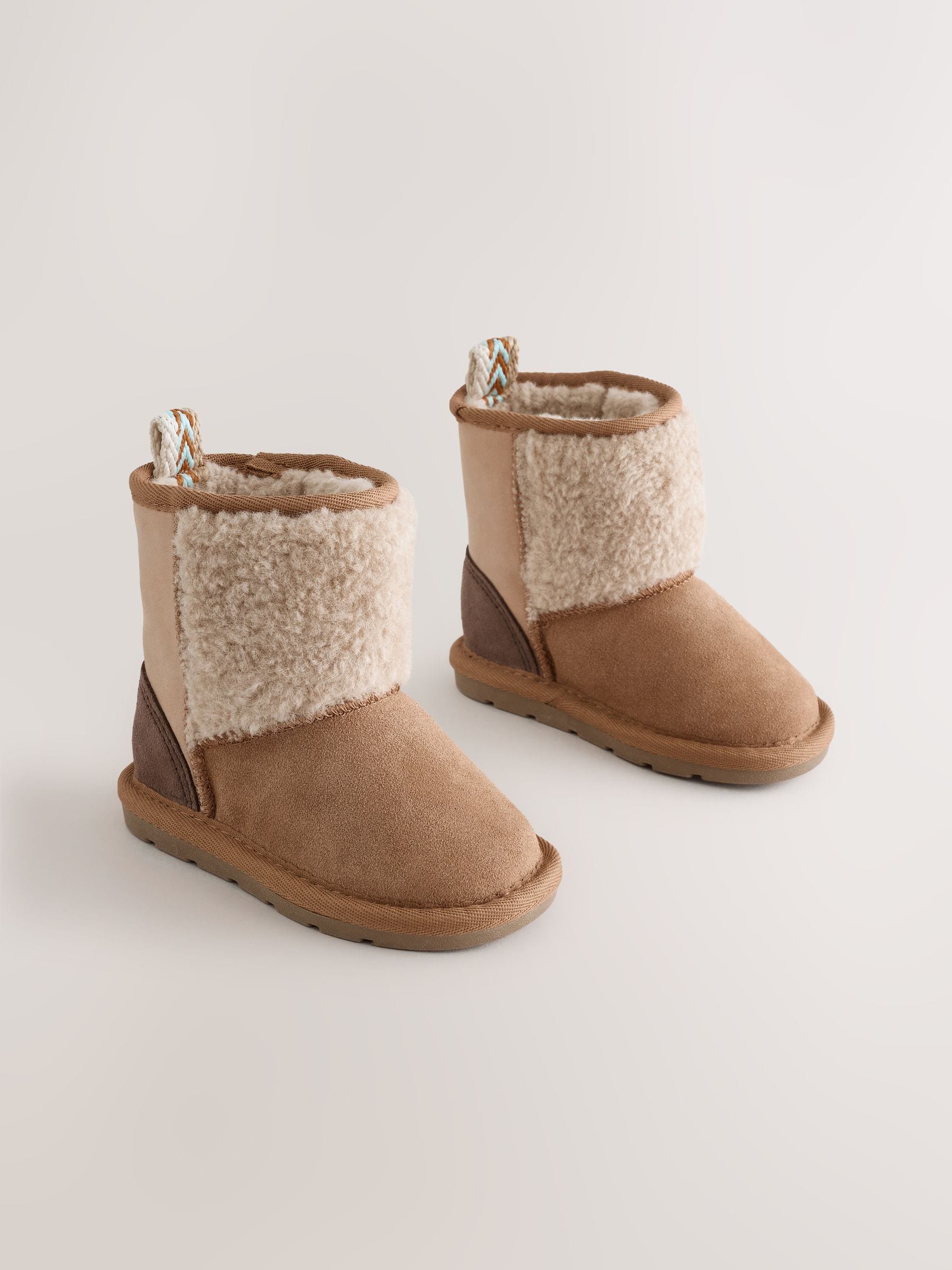 Bruin/crèmekleurig - Tall Suede Pull On Boots