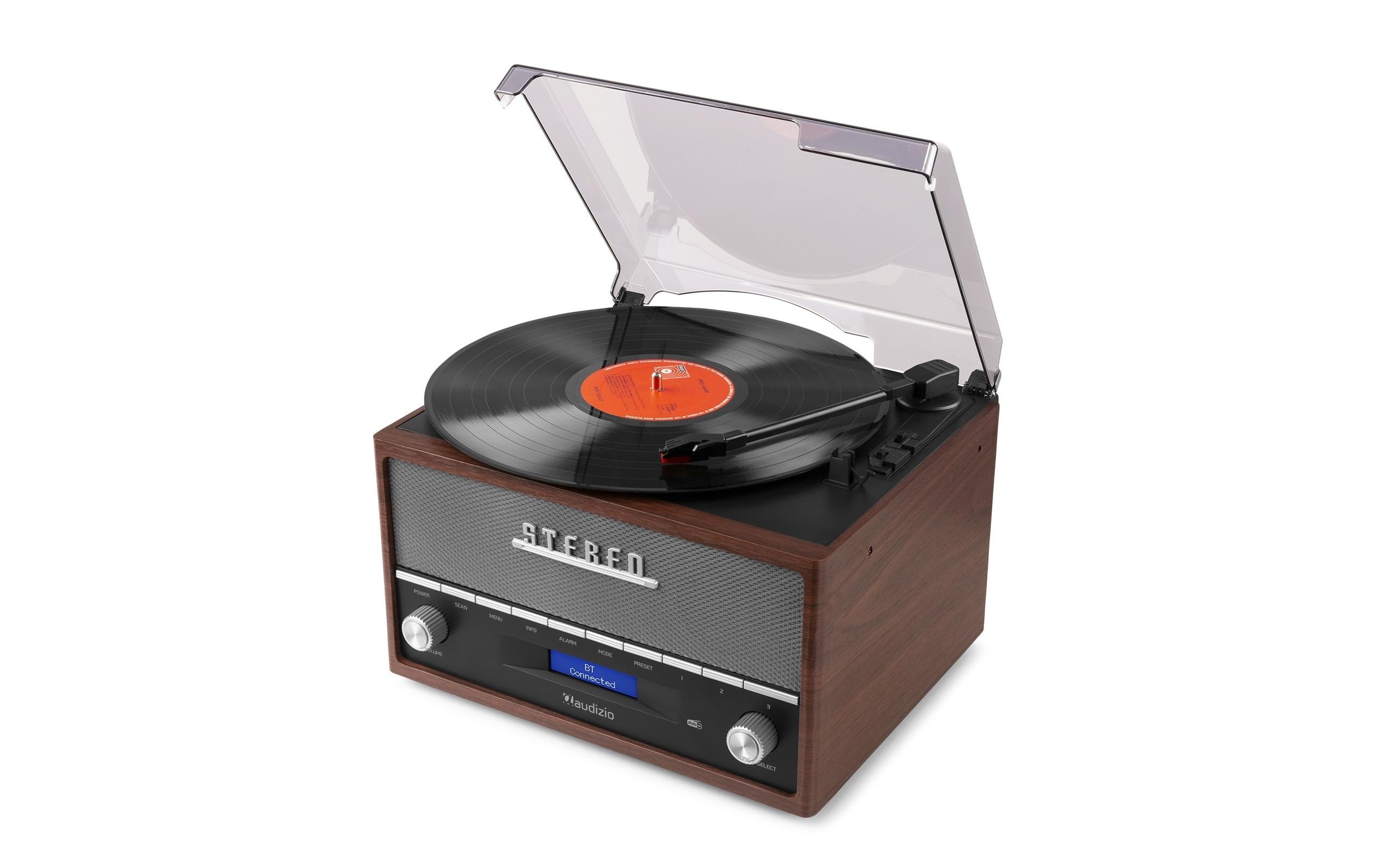 Plattenspieler mit Bluetooth Frisco Braun/Grau<br>Plattenspieler mit Radio und Stereo-Lautsprechersystem