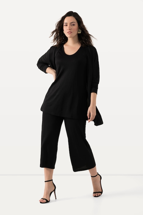 Slinky-Culotte, wadenlang, weites Bein, Elastikbund