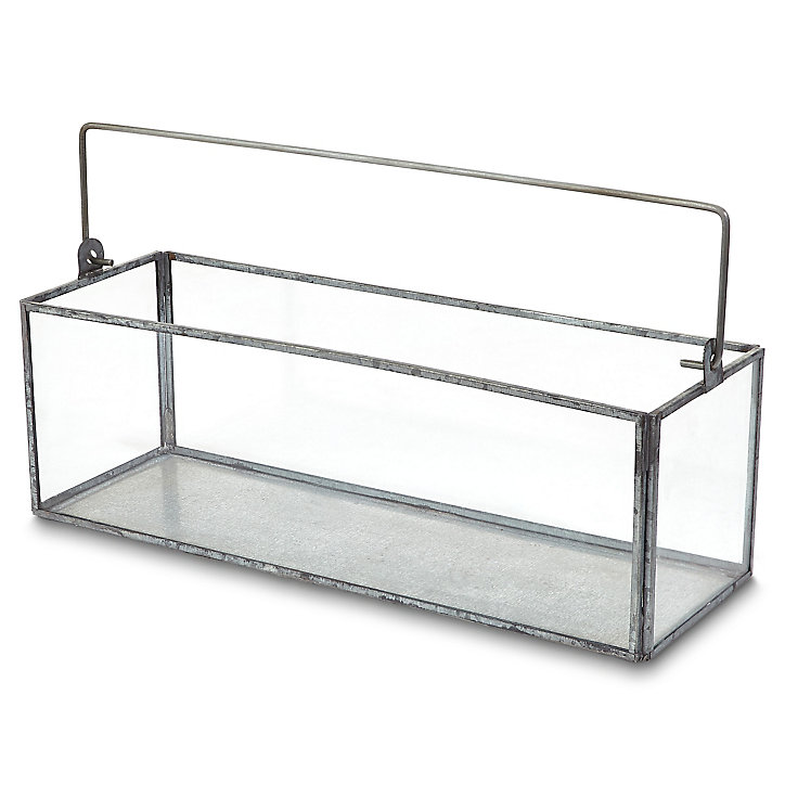 Photophore BLOOMA en acier et verre L.30 x l.10 x H.11 cm