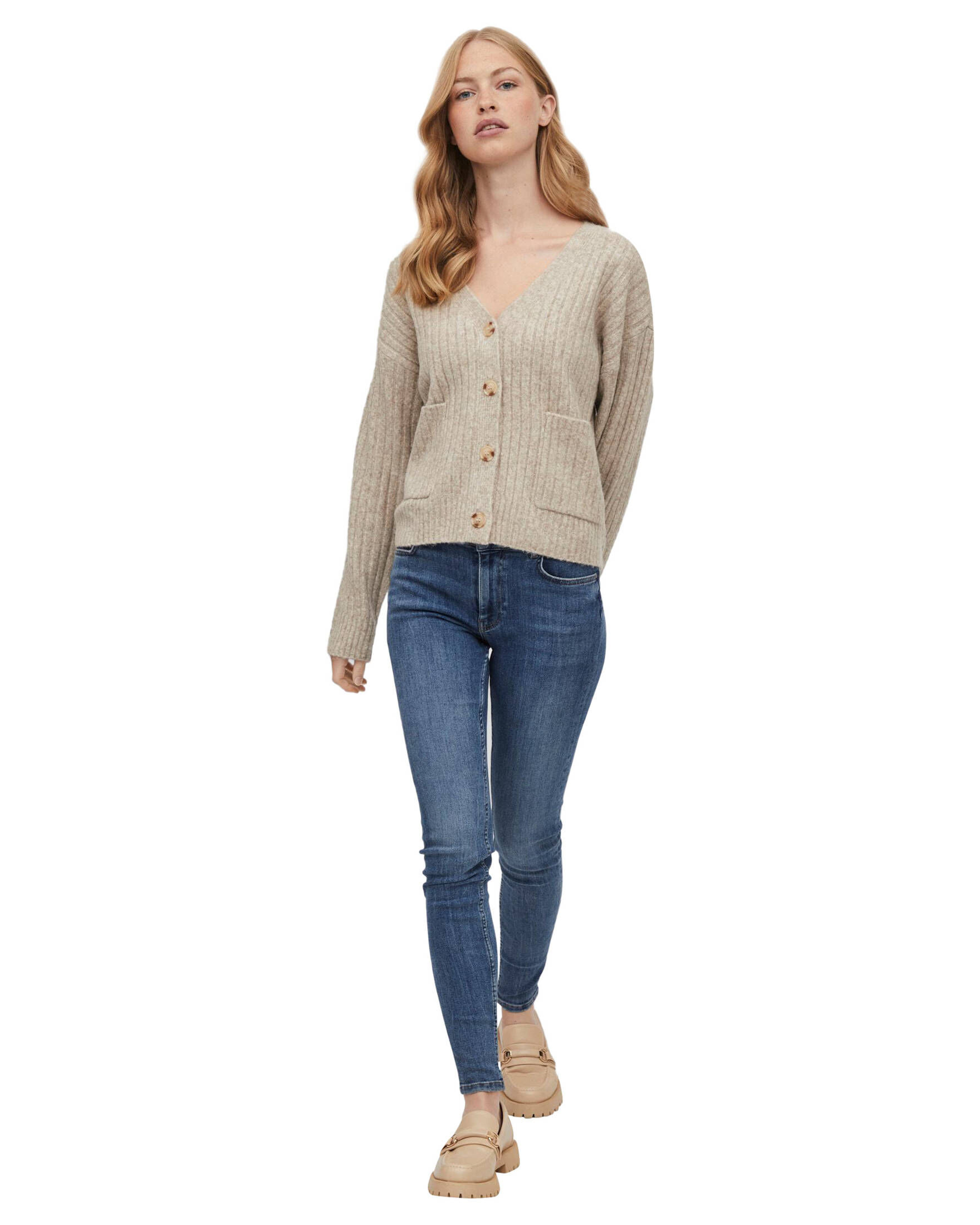 Vila| Damen Strickjacke VIIRINA V-NECK KNIT CARDIGAN