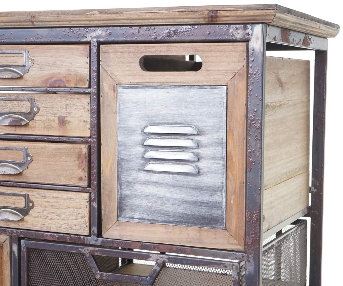 Apotheker-Schrank MCW-A43, Kommode, Tanne Holz massiv Vintage Shabby-Look 143x56x33cm