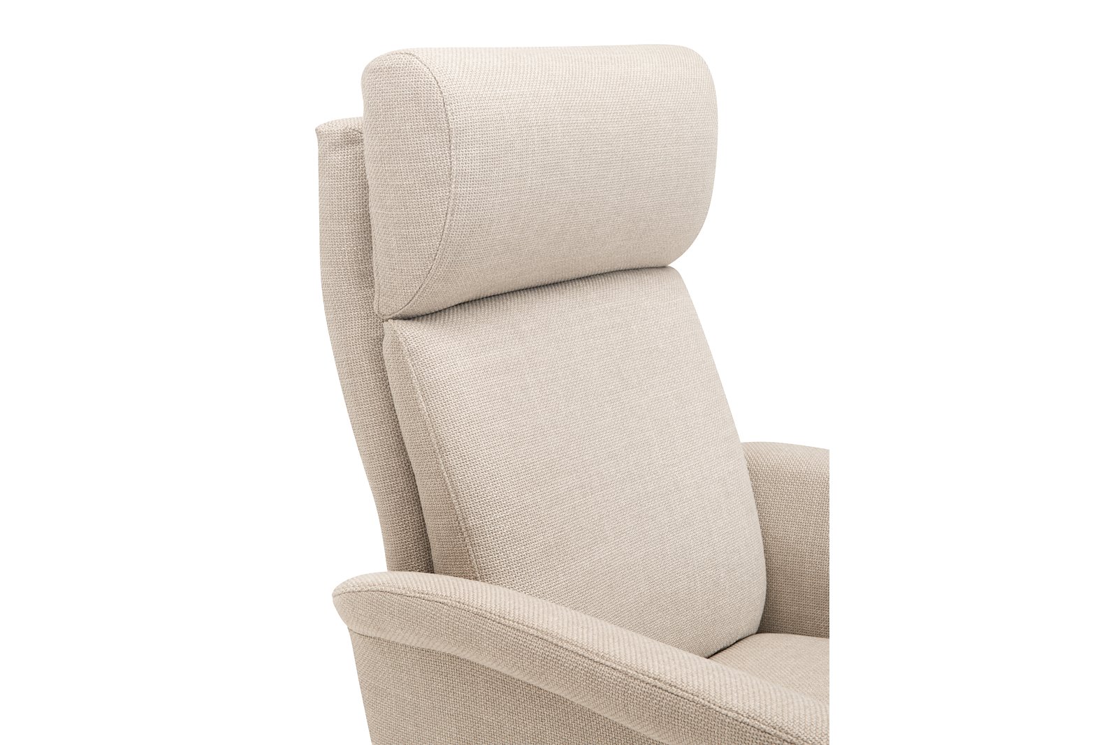 Leo lenestol Med integrert fothviler. Tekstil Bjorn 9950 beige med polaris sokkel i sort. Medium med manuell funksjon.