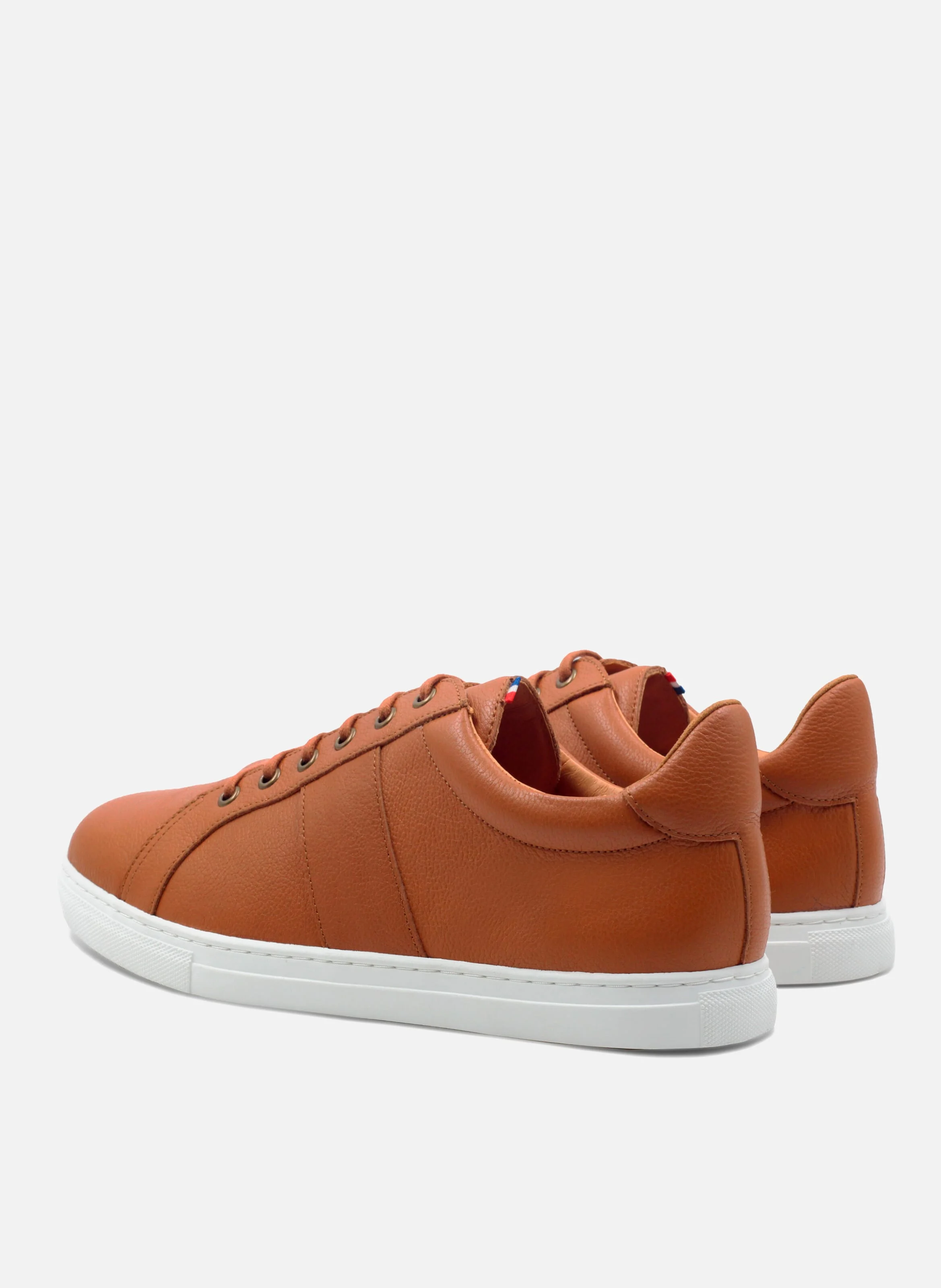 Baskets mif cuir grainé | Marron
