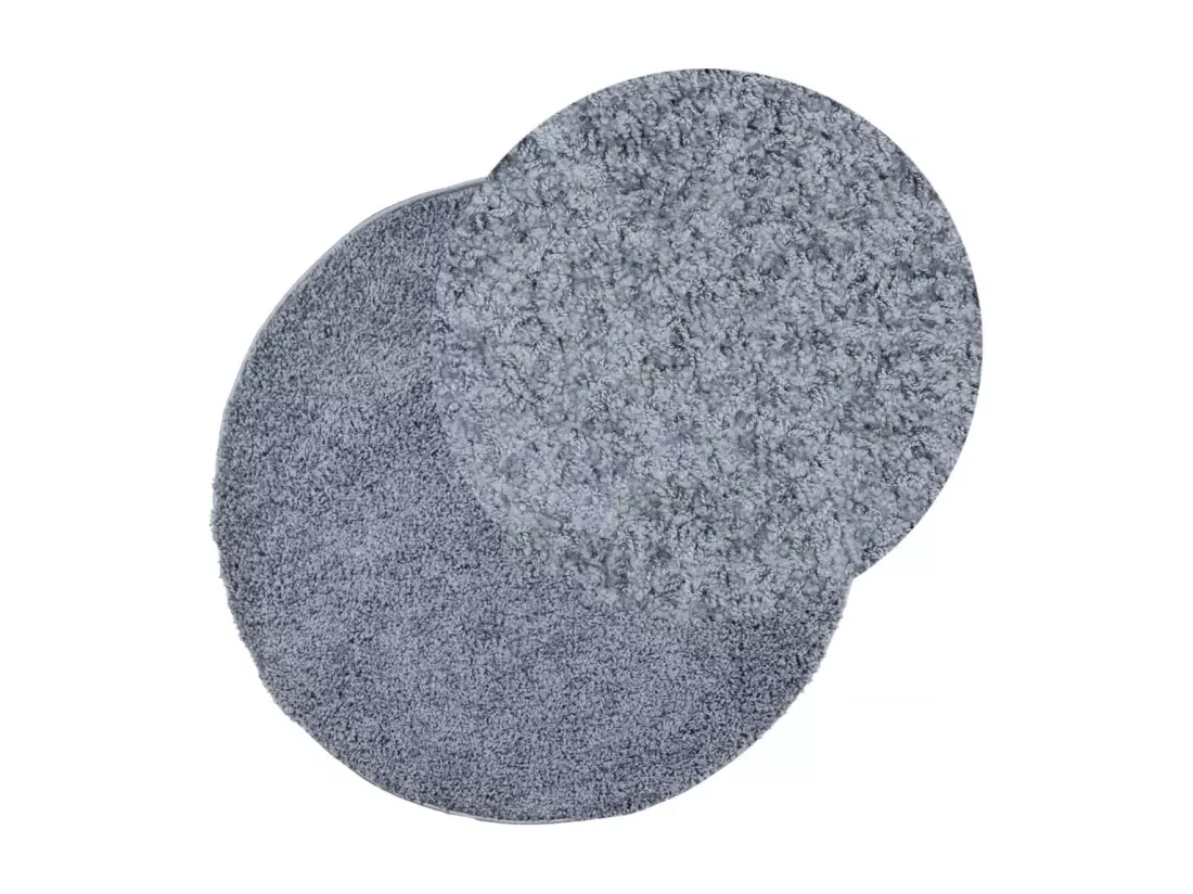 Tapis shaggy à poils longs moderne bleu ø 80 cm