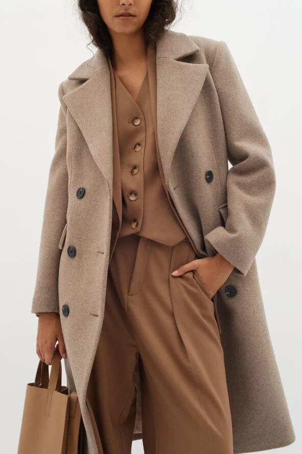 InWear ThoraIW Lapel Coat Sandy grey melange