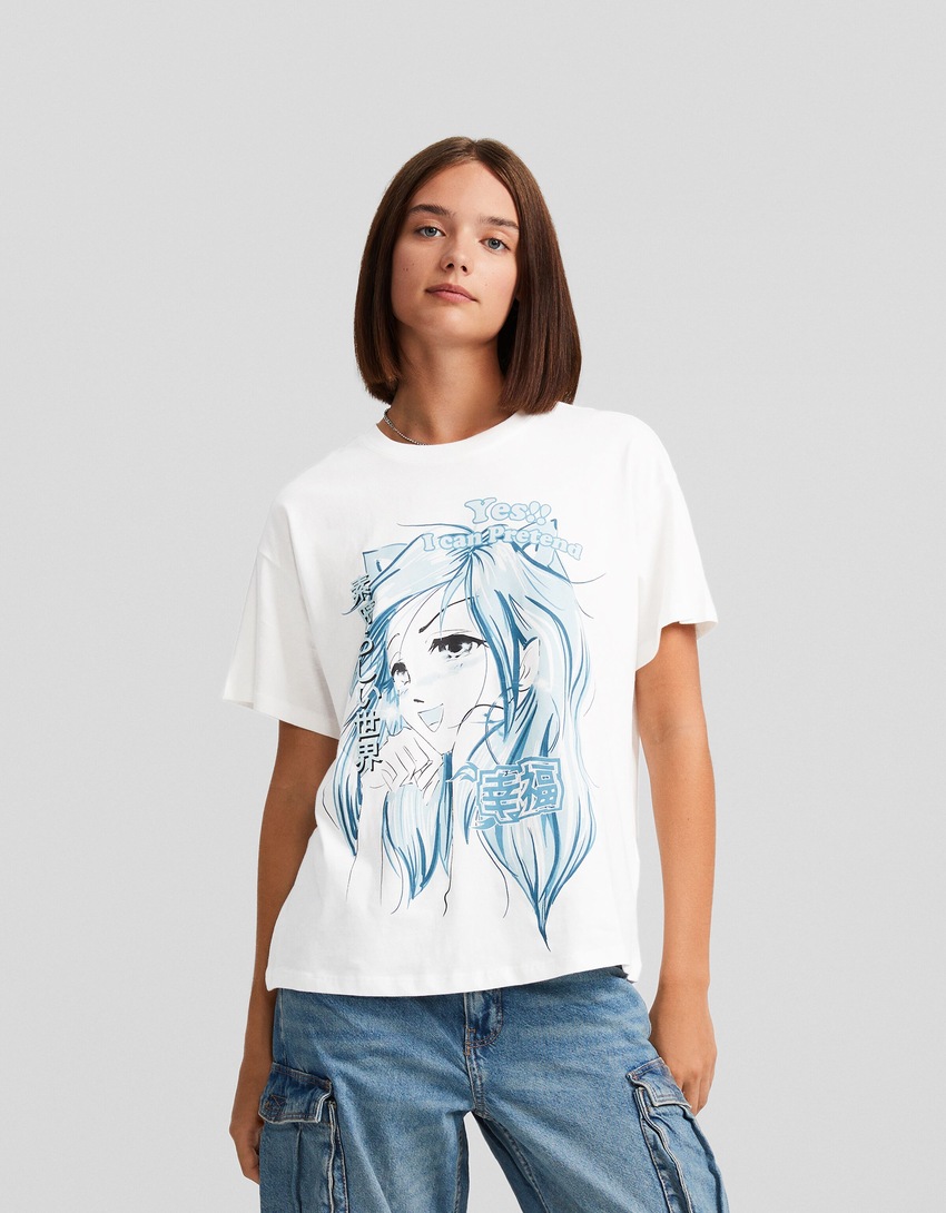 Camiseta de manga curta com estampa