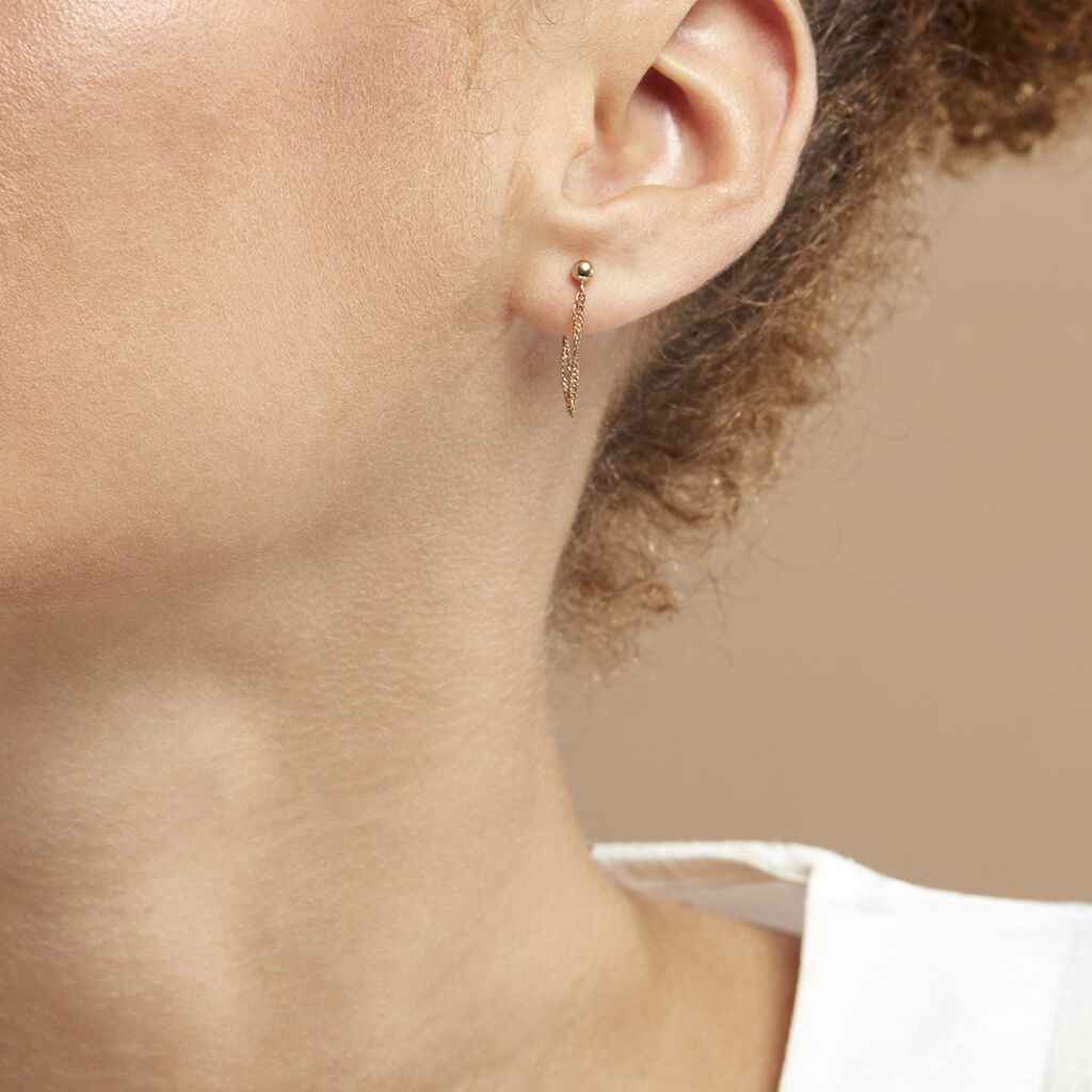 Boucles D'oreilles Pendantes Duha Plaqué Or Jaune