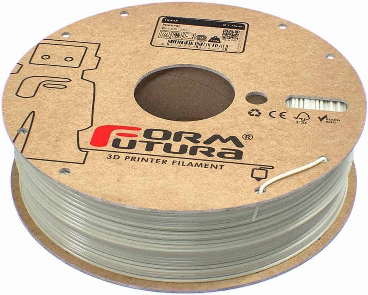 FormFutura  TitanX™ Natural, 1,75 mm / 750 g    Modifiziertes ABS für High-Performance Anwendungen in Natur