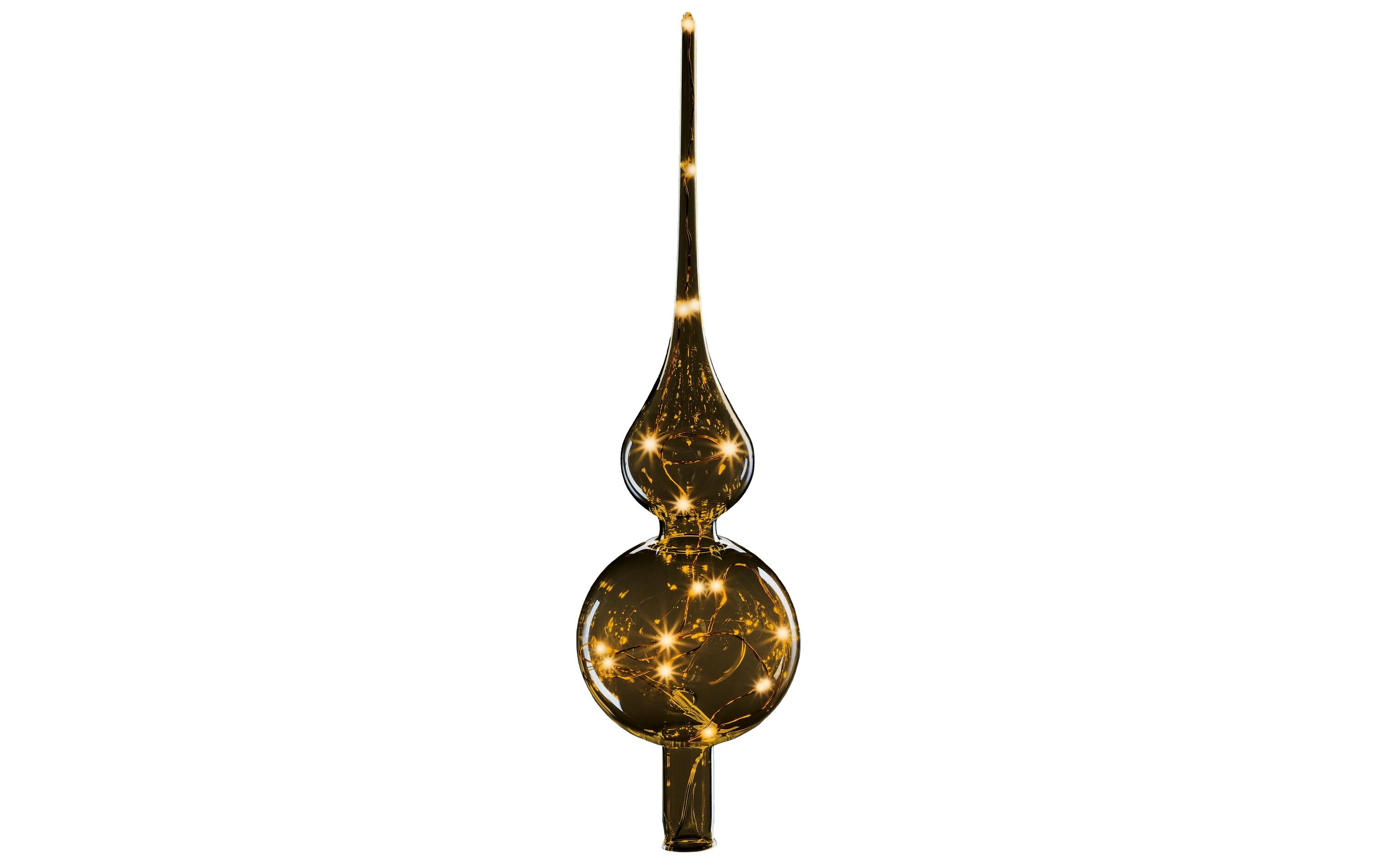 Baumspitze 29 cm, BernsteinEdler Christbaumschmuck aus mundgeblasenem Glas