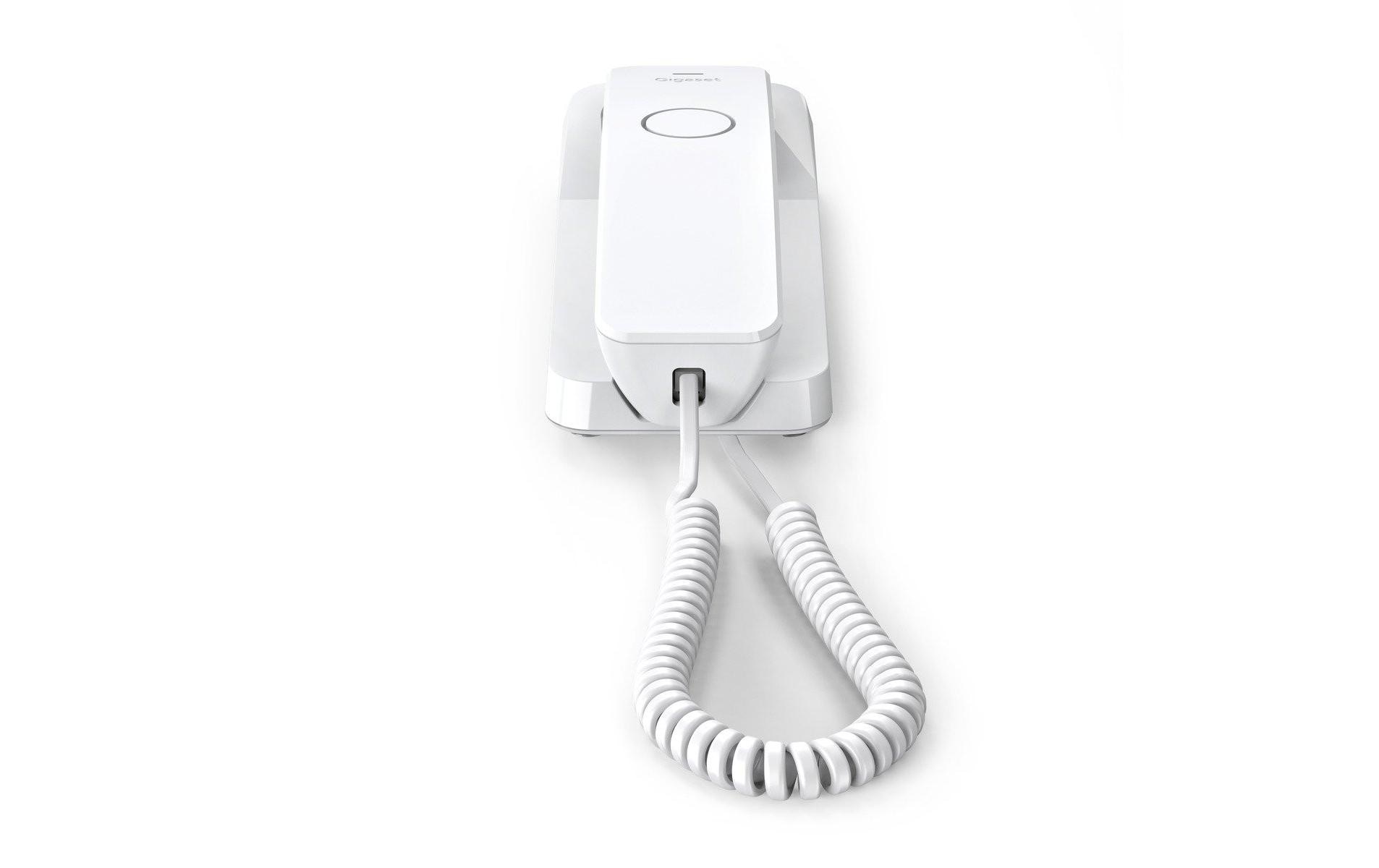 Tischtelefon Desk 200 WeissDas platzsparende, schnurgebundene Tisch- und Wandtelefon