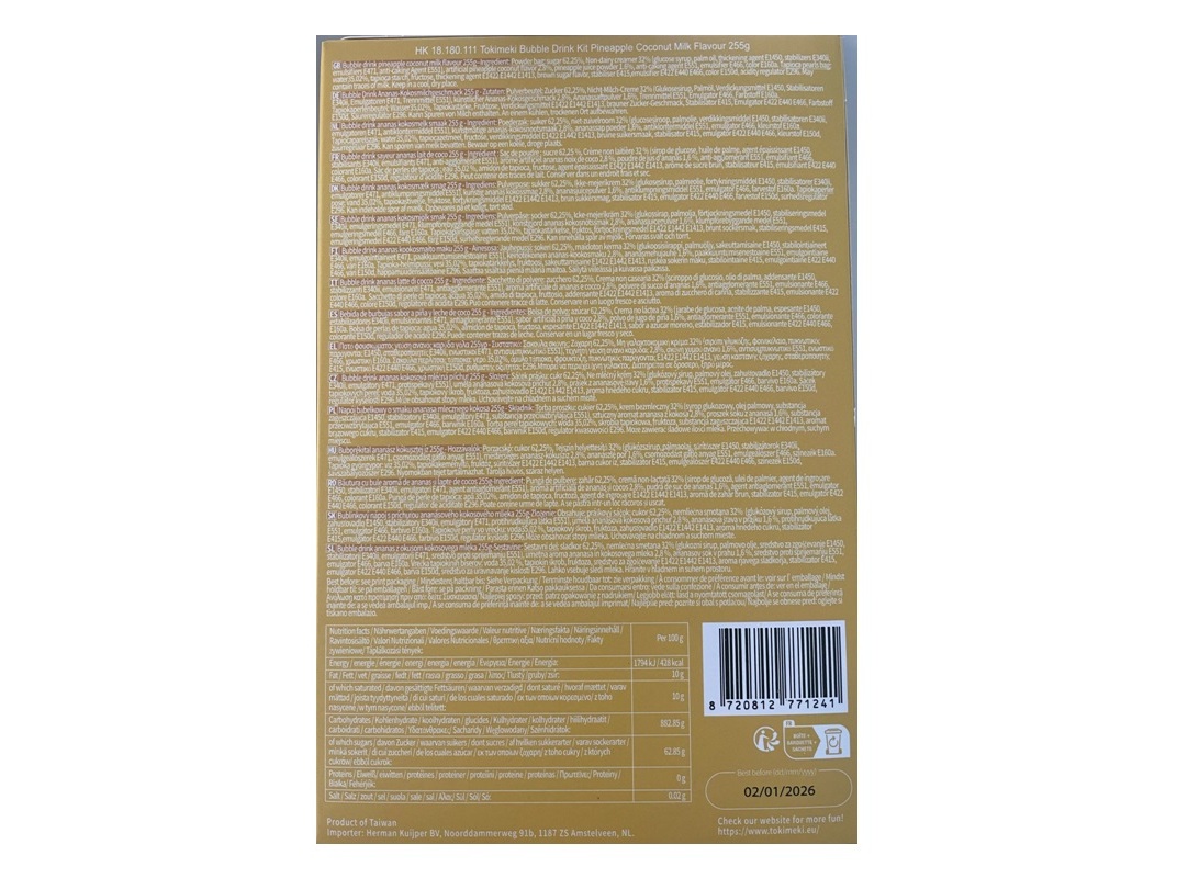 BUBBLE TEA KIT TOKIMEKI ANANÁS E LEITE DE COCO 255G