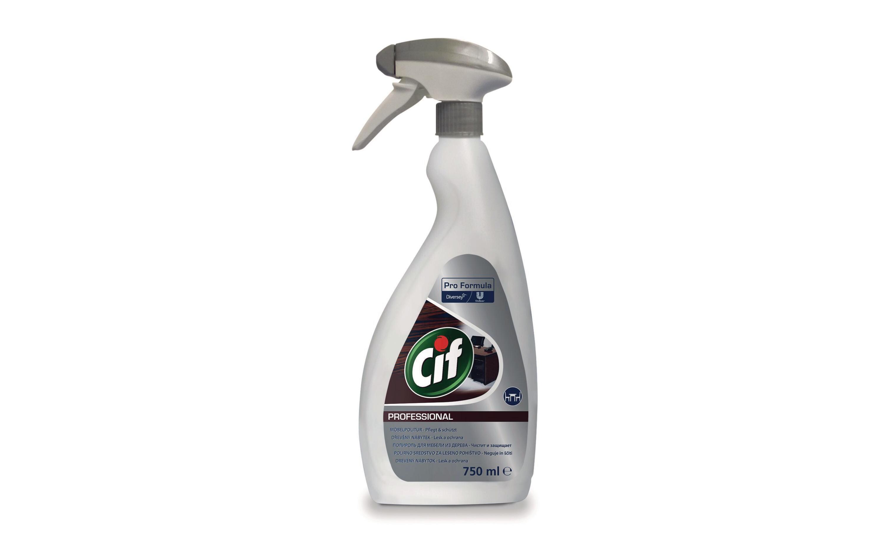 Cif Professional Möbelpolitur 0.75 lPraktischer Reinigungsspray mit pflegenden und staubbindenden Wirkstoffen