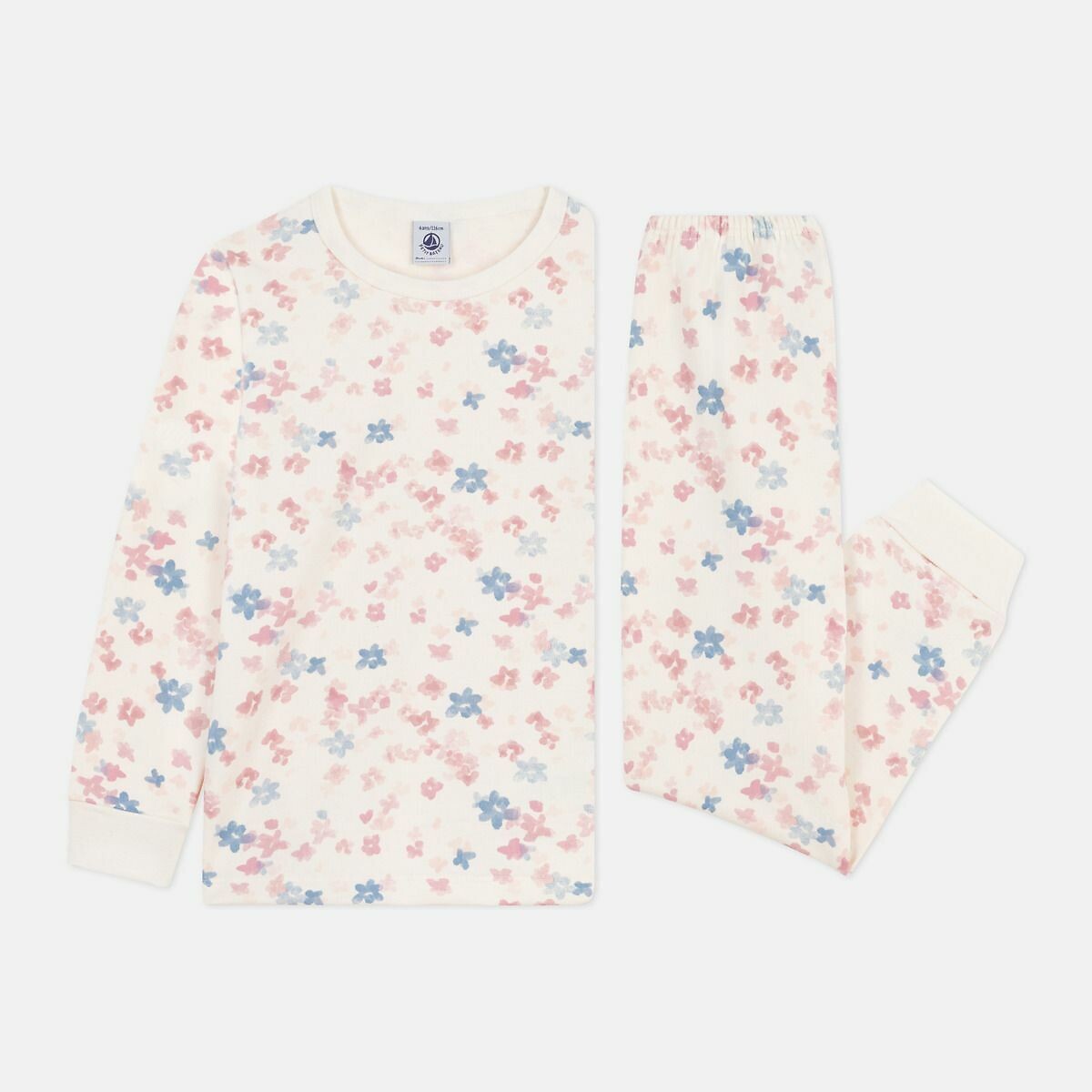 PETIT BATEAU<br>Pijama infantil de algodão com estampa floral