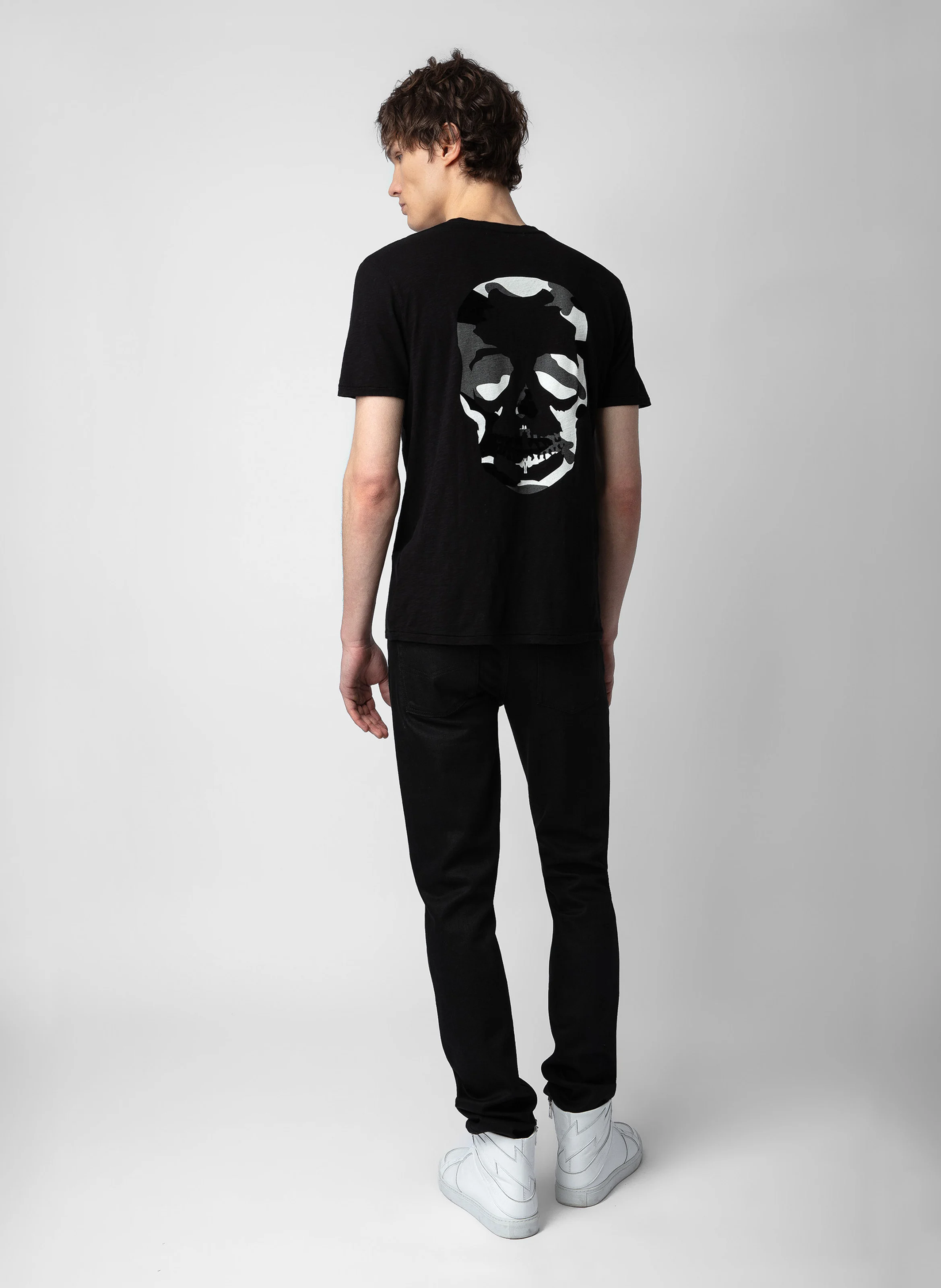 STOCKHOLM - Tee-shirt col rond regular-fit en coton | Noir
