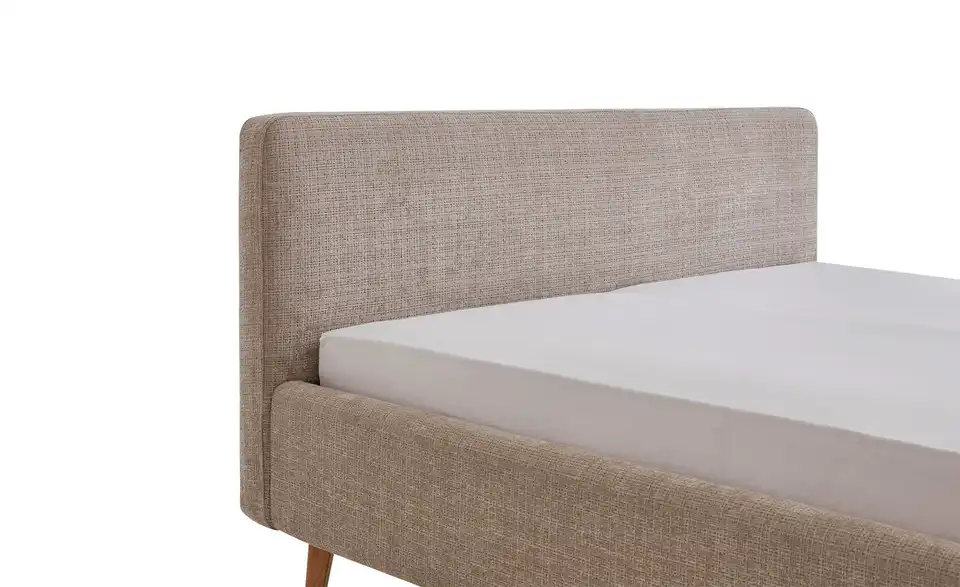 Polsterbettgestell Mattis Beige Bouclé 160 cm ohne Bettkasten