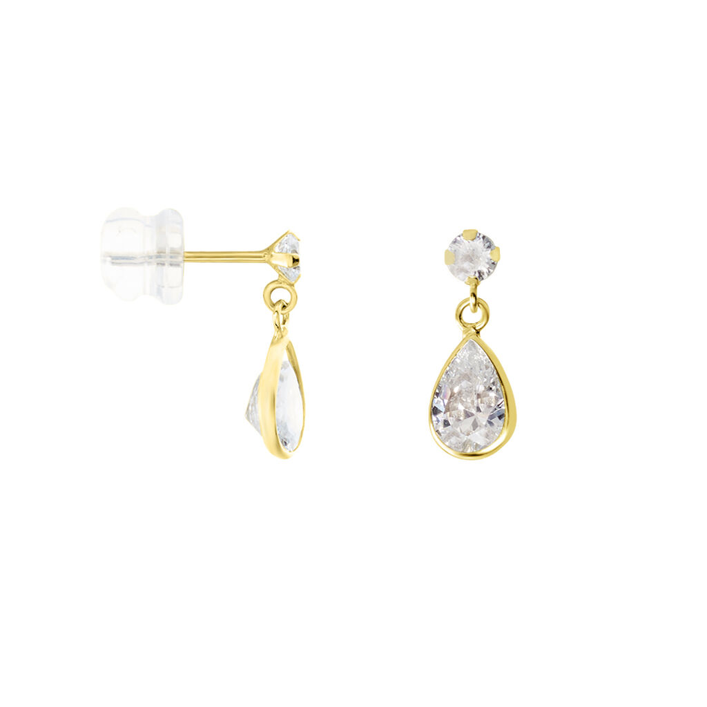 Boucles D'oreilles Pendantes Lika Or Jaune Oxyde De Zirconium