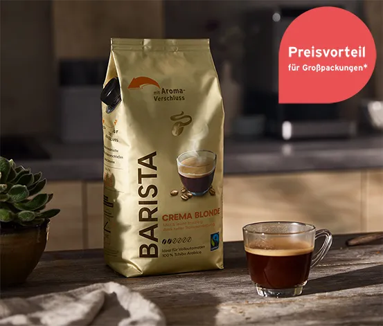 BARISTA Crema Blonde – 8x 1 kg Ganze Bohne